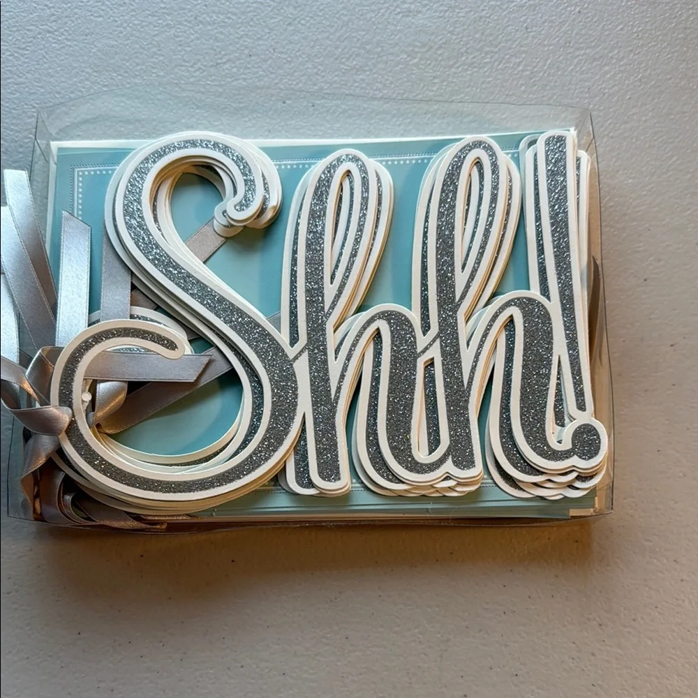 Anna Griffin Lot of 3 Packs-Shh! Glitter Accent Teal Party Invitations 30 total